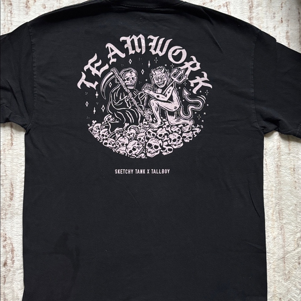 Sketchy Tank x Tallboy Black Graphic Tee
